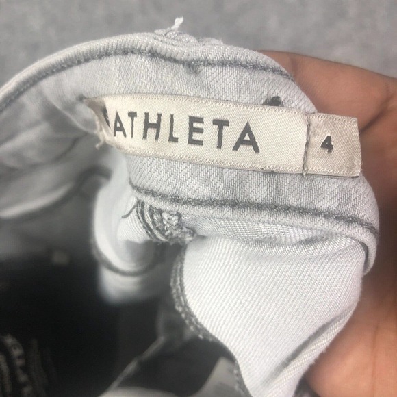 Athleta Skulptek Jeans Size 4 Slimming Shaping Denim Light Wash Comfort Utility - Picture 5 of 13